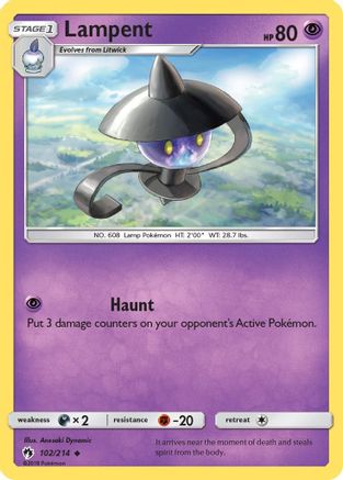 Lampent/214  - Reverse Holofoil SM  Lost Thunder - Uncommon