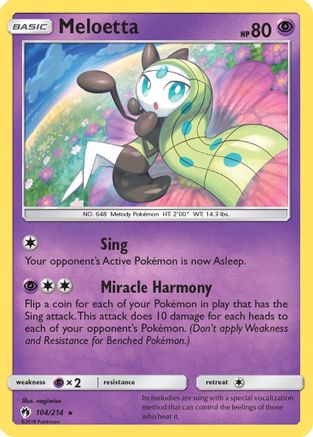 Meloetta 104/214  - Reverse Holofoil SM  Lost Thunder - Rare