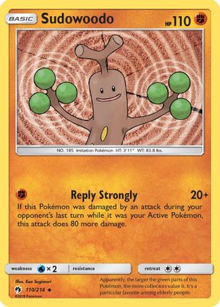 Sudowoodo 110  - Reverse Holofoil SM  Lost Thunder - Uncommon