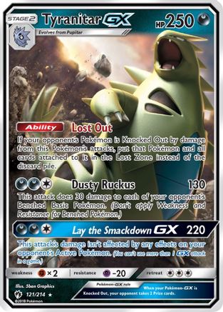 Tyranitar GX 121  - Holofoil SM  Lost Thunder - Ultra Rare