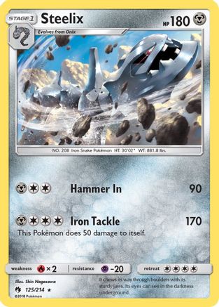 Steelix 125  - Reverse Holofoil SM  Lost Thunder - Rare