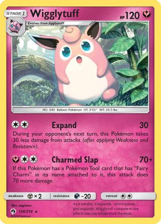 Wigglytuff 134  SM  Lost Thunder - Rare
