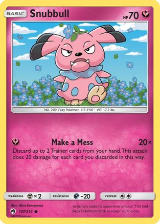 Snubbull 137  - Reverse Holofoil SM  Lost Thunder - Common
