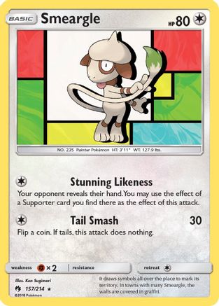 Smeargle 157  - Reverse Holofoil SM  Lost Thunder - Rare