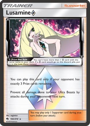 Lusamine Prism Star 182  - Holofoil SM  Lost Thunder - Prism Rare