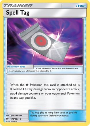 Spell Tag 190  - Reverse Holofoil SM  Lost Thunder - Uncommon