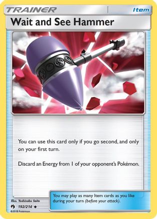 Wait and See Hammer 192  - Reverse Holofoil SM  Lost Thunder - Uncommon