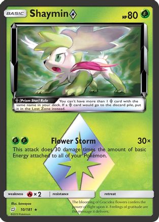 Shaymin Prism Star 010  - Holofoil SM  Team Up - Prism Rare