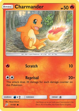 Charmander (11) 011  - Reverse Holofoil SM  Team Up - Common