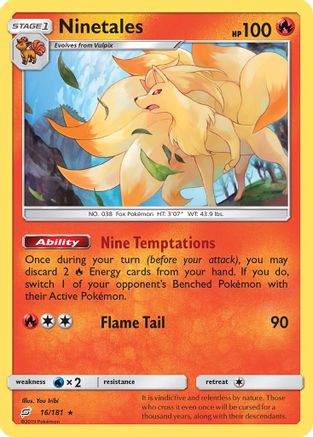 Ninetales 016  SM  Team Up - Rare