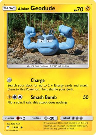 Alolan Geodude (35) 035  - Reverse Holofoil SM  Team Up - Common
