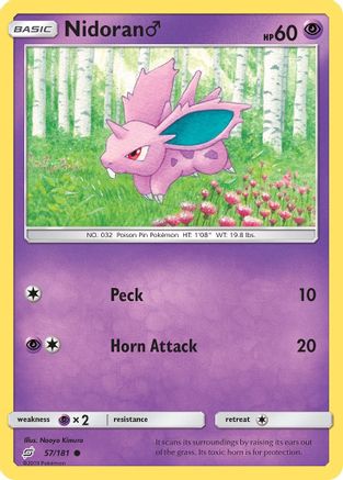 Nidoran M 057  - Reverse Holofoil SM  Team Up - Common