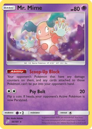 Mr. Mime 066  - Reverse Holofoil SM  Team Up - Rare