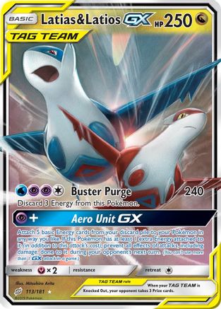 Latias & Latios GX 113  - Holofoil SM  Team Up - Ultra Rare