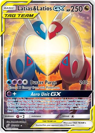 Latias & Latios GX (Alternate Full Art)  - Holofoil SM  Team Up - Ultra Rare