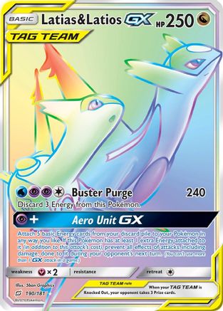 Latias & Latios GX (Secret)  - Holofoil SM  Team Up - Secret Rare