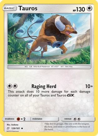 Tauros  - Reverse Holofoil SM  Team Up - Uncommon