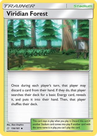 Viridian Forest 156  - Reverse Holofoil SM  Team Up - Uncommon