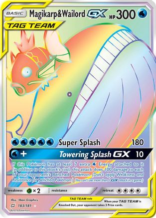 Magikarp & Wailord GX (Secret)  - Holofoil SM  Team Up - Secret Rare
