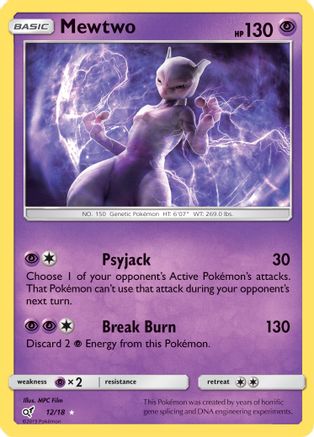 Mewtwo 012  - Holofoil Detective Pikachu - Holo Rare