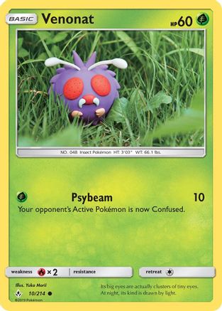 Venonat (10) 010  - Reverse Holofoil SM  Unbroken Bonds - Common