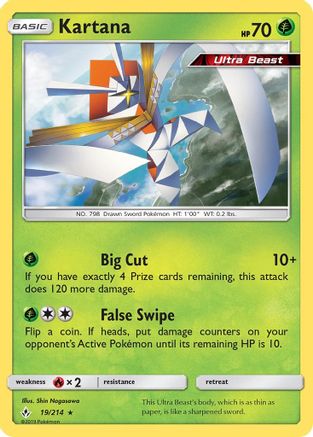 Kartana 019  - Reverse Holofoil SM  Unbroken Bonds - Holo Rare