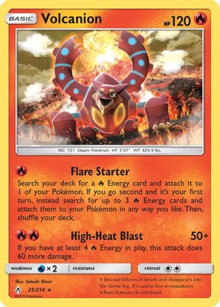 Volcanion 025  - Reverse Holofoil SM  Unbroken Bonds - Holo Rare