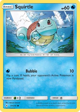 Squirtle 033  SM  Unbroken Bonds - Common