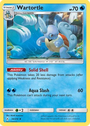 Wartortle 034  SM  Unbroken Bonds - Uncommon