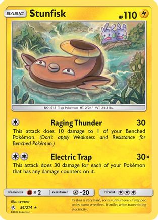 Stunfisk 056  - Reverse Holofoil SM  Unbroken Bonds - Rare