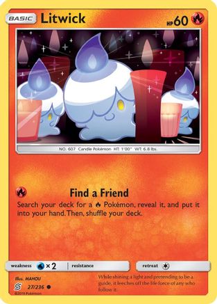 Litwick (27) 027/236  - Reverse Holofoil SM  Unified Minds - Common