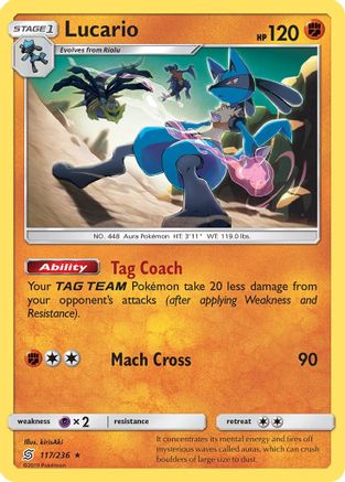 Lucario 117  SM  Unified Minds - Rare