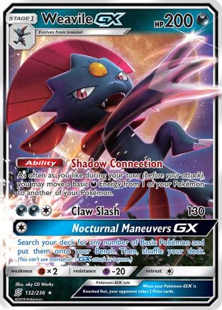 Weavile GX 132  - Holofoil SM  Unified Minds - Ultra Rare