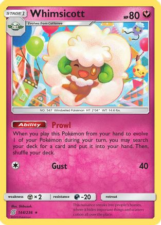 Whimsicott 144  SM  Unified Minds - Rare