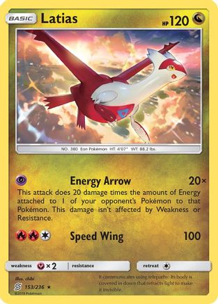 Latias 153  - Reverse Holofoil SM  Unified Minds - Rare