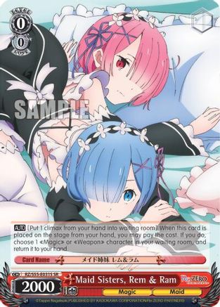 Maid Sisters, Rem & Ram (SR) (RZ/S55-E031S SR) - Re:ZERO Vol.2
