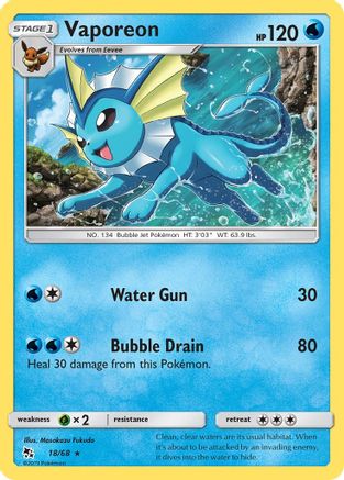 Vaporeon 018  - Holofoil Hidden Fates - Holo Rare