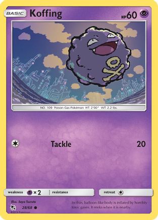 Koffing 028  - Reverse Holofoil Hidden Fates - Common