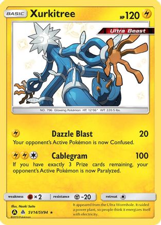 Xurkitree SV14  - Holofoil Hidden Fates Shiny Vault - Shiny Holo Rare