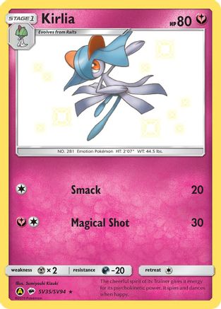 Kirlia SV35  - Holofoil Hidden Fates Shiny Vault - Shiny Holo Rare