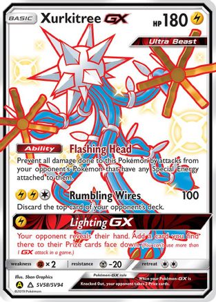 Xurkitree GX SV58  - Holofoil Hidden Fates Shiny Vault - Shiny Holo Rare