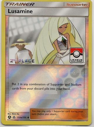 Lusamine - 153a/156 (League Challenge) [2nd Place]/156  - Reverse Holofoil League & Championship Cards - Promo