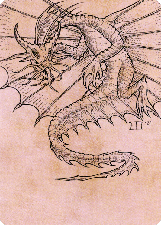Ancient Gold Dragon // Ancient Gold Dragon (ACLB-044) - Battle for Baldur's Gate Art Series (Borderless) Foil
