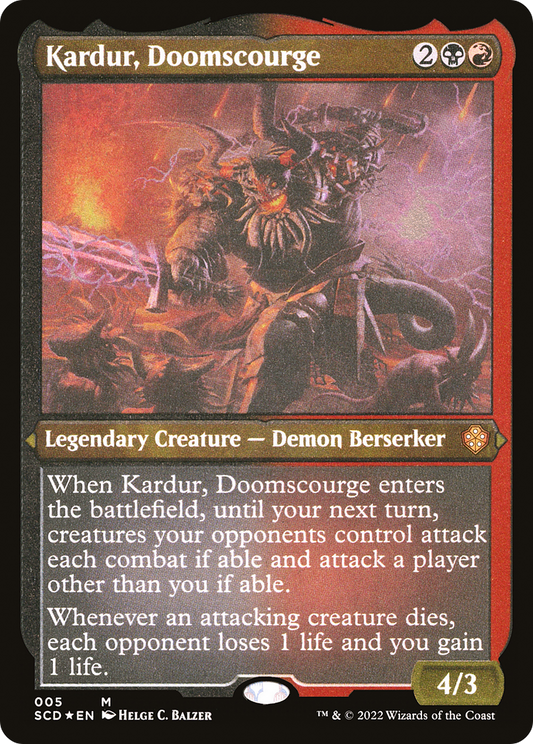 Kardur, Doomscourge (SCD-005) - Starter Commander Decks Etched Foil