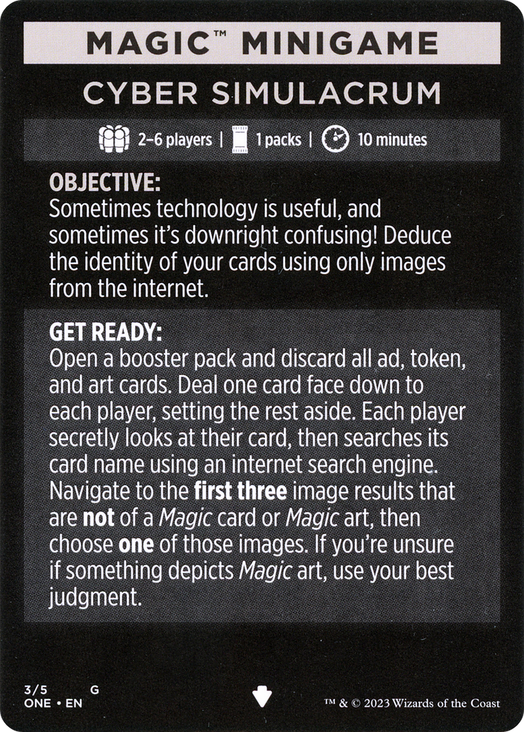 Cyber Simulacrum // Cyber Simulacrum (cont'd) (MONE-003) - Phyrexia: All Will Be One Minigames