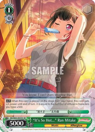 "It's So Hot..." Ran Mitake (SR) (BD/W63-E035S SR) - BanG Dream! Girls Band Party! Vol.2