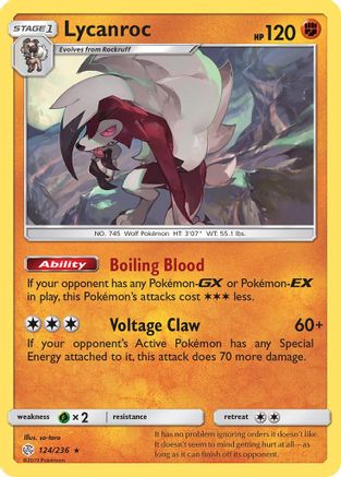 Lycanroc  - Reverse Holofoil SM  Cosmic Eclipse - Holo Rare