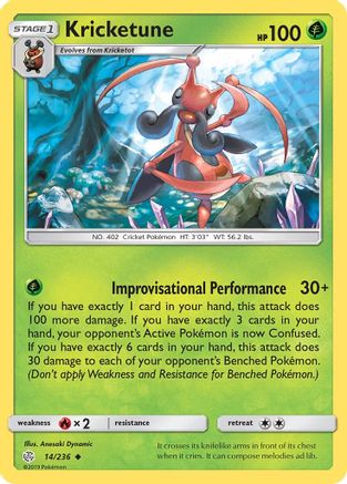 Kricketune/236  - Reverse Holofoil SM  Cosmic Eclipse - Uncommon