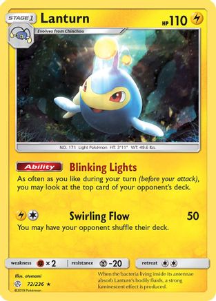 Lanturn  - Reverse Holofoil SM  Cosmic Eclipse - Rare