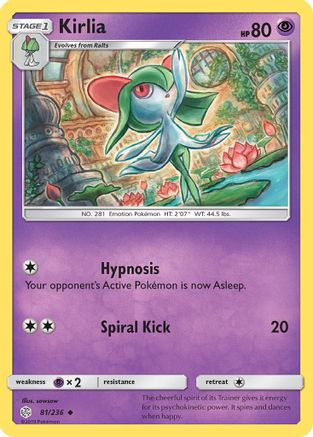 Kirlia 081  - Reverse Holofoil SM  Cosmic Eclipse - Uncommon